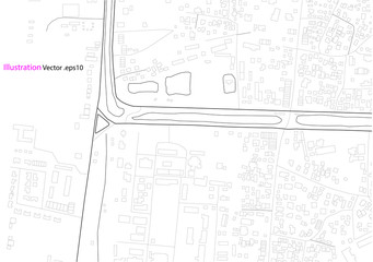 architecture drawing ,city view, map abstract, illustration vector