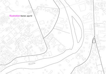 architecture drawing ,city view, map abstract, illustration vector