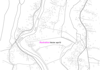 architecture drawing ,city view, map abstract, illustration vector