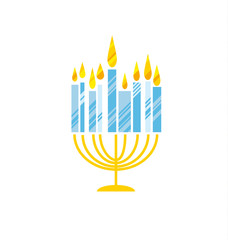 Fototapeta na wymiar hanukkah menora vector illustration. Jewish menora simple vector