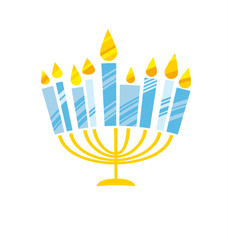 Fototapeta na wymiar hanukkah menora vector illustration. Jewish menora simple vector