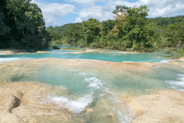 Aqua Azul waterfall on Chiapas