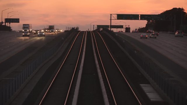 Time lapse of traffic on US 101 at San Francisco, California