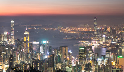 Obraz premium Stunning Hong Kong sunset