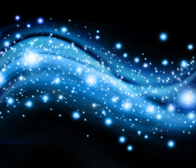 Obraz premium snowflakes and stars descending on background