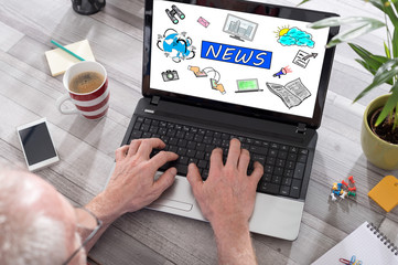 News concept on a laptop screen