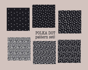 polka dot fabrick sample. assorted set of dotted repitable patte