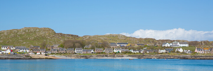 Fototapeta na wymiar Scottish island of Iona Scotland uk Inner Hebrides off the Isle of Mull panoramic view