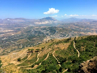 Fototapeten Mediterranes Europa Aerial view of the Erice, Sicily, Italy.  © opolja