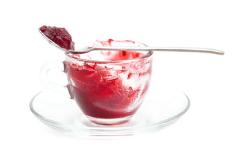 home-made individual berry jelly portion