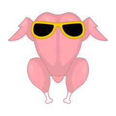 Raw turkey glasses for grilling. Fresh chicken carcass. fowl in