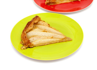freshly made pear cake