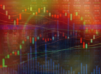 Double exposure of stocks market chart concept with city scape hong kong background