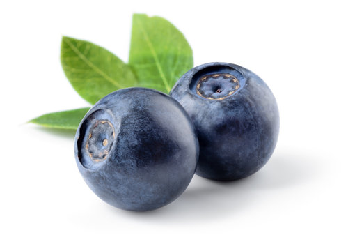 Blueberry. Fresh berries isolated on white. With clipping path.