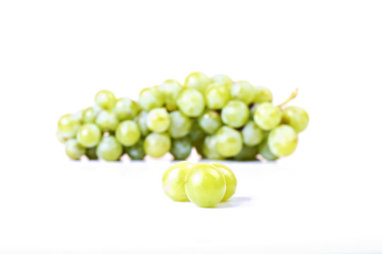 green grapes with white background