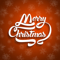 Christmas greeting card text. Merry Christmas lettering, vector