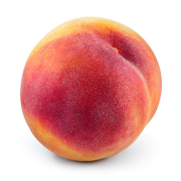 Peach. Ripe fruit isolated on white. With clipping path.