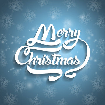 Christmas greeting card text. Merry Christmas lettering, vector