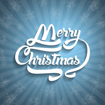 Christmas greeting card text. Merry Christmas lettering, vector
