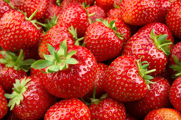 Strawberry. Fresh organic berries macro. Fruit background