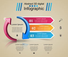 Abstract 3D digital illustration Infographic.