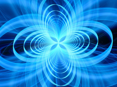 Blue glowing gravitational wave