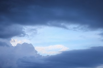 Fototapeta na wymiar blue sky and big cloud with covered raincloud beautiful in nature