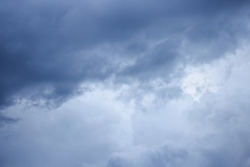blue sky and big cloud with covered raincloud beautiful in nature