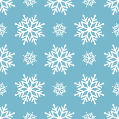 Fototapeta na wymiar Beautiful seamless background for Merry Christmas or New year. Snow-flakes vector. Pattern for wrapping paper or fabric.