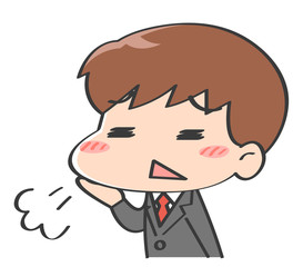 ビジネスマン　表情　ため息