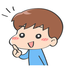 男性　キャラクター　表情　ひらめき