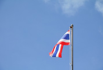 Thailand flag on blue sky background