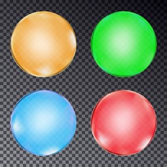 Set of colorful balls isolated on transparent background. Vector