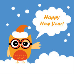 Poster Happy New Year! Vector illustration. Greeting card.