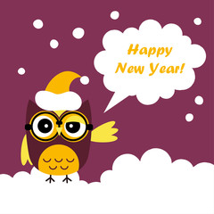 Poster Happy New Year! Vector illustration. Greeting card.