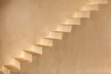 Stairs on a church wall in Oia, Santorini