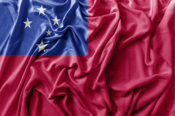 Ruffled waving Samoa flag