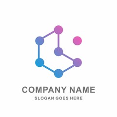 Circle Hexagon Dots Link Data Connection Technology Computer Business Company Stock Vector Logo Design Template