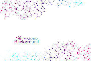 Structure Molecule DNA. Atom. Genetic and chemical compounds. Molecule and communication background for medicine, science, technology, chemistry. Medical scientific backdrop. Vector illustration.