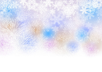 雪の結晶　雪景色