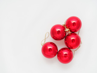 Red Christmas ball isolated on white background