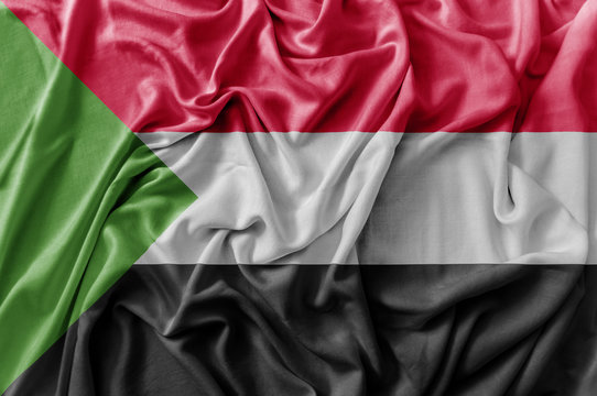 Ruffled waving Sudan flag