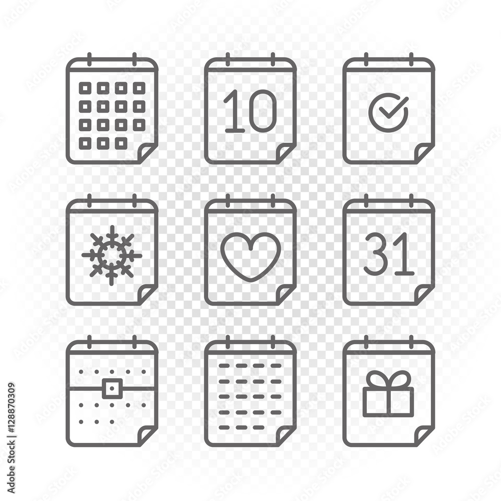 Poster binder silhouettes collection with different icons isolated on t