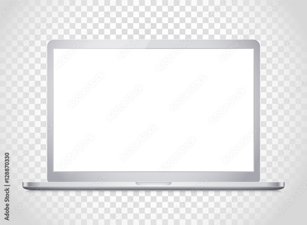 Aufkleber modern laptop computer vector mockup. vector notebook photoreal