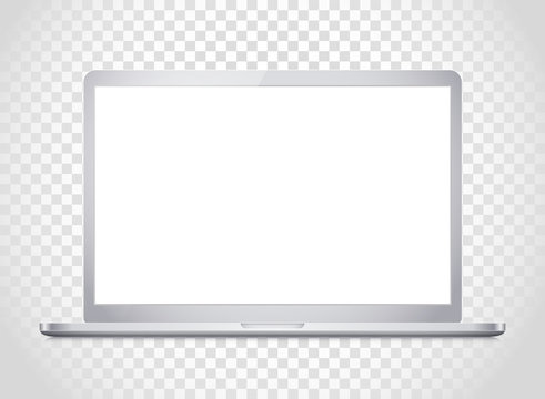 Modern laptop computer vector mockup. Vector notebook photoreal