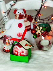 beautiful, round, festive and colorful Christmas decorations