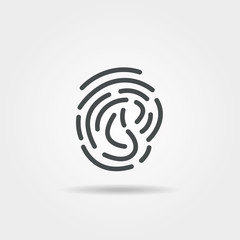 Fingerprint Icon. Identification concept. Minimalism concept
