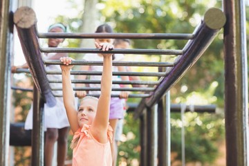 Fototapeta premium Schoolgirl in playground