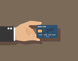 Hand holding credit card