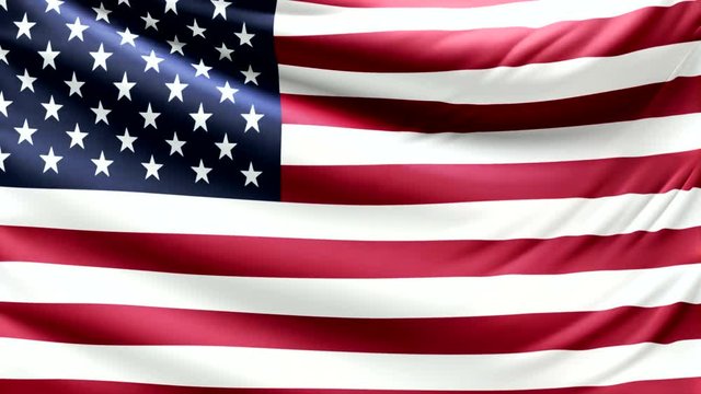 Realistic beautiful USA flag waving Slow 4k resolution